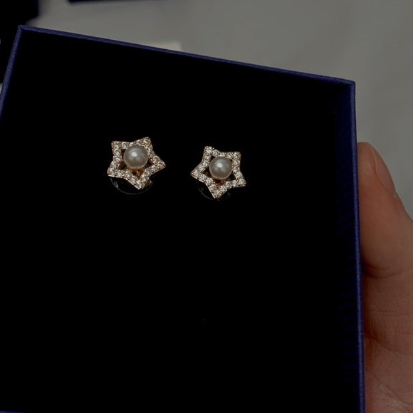 Stella Stud Earrings (rose gold and zirconium) - Picture 1 of 4